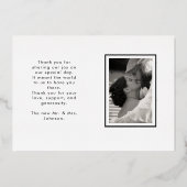 メリークリスマス雪2写真結婚ありがとう 箔シーズンカード (裏面)