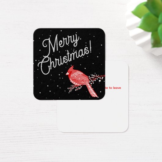 メリークリスマス雪（鳥）ショウジョウコウカンチョウスクエアカード (デスク)