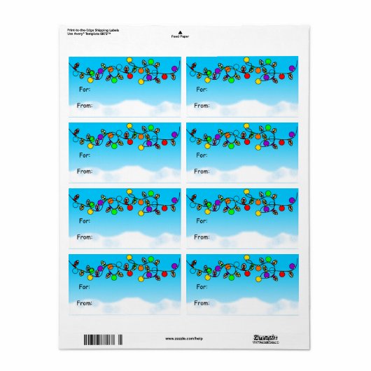 メリークリスマス電球 ラベル (フルシート)