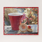 メリークリスマス静かな瞬間の贈り物 ジグソーパズル (横)