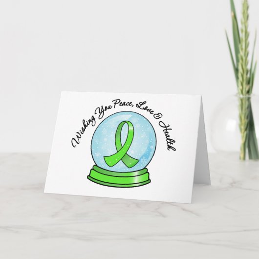 メリークリスマス非ホジキンリンパ腫スノーグローブ シーズンカード (正面)