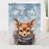 メリークリスマス非常に鹿の友人のおもしろいユーモア カード (正面)