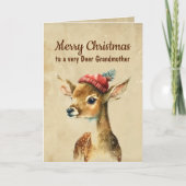 メリークリスマス非常に鹿の祖母 カード (正面)