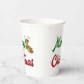 メリークリスマス飛んでいるトナカイの脚本 紙コップ (右)