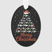 メリークリスマス飛行機のツリーバケーション オーナメント (正面)