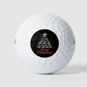 メリークリスマス飛行機のツリーバケーション ゴルフボール