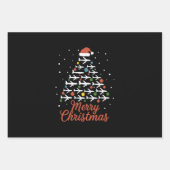 メリークリスマス飛行機のツリーバケーション ラッピングペーパーシート (正面)