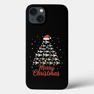 メリークリスマス飛行機のツリーバケーション iPhone 13ケース