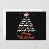 メリークリスマス飛行機ツリー休暇 シーズンカード (正面/裏面)