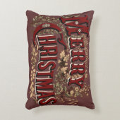 メリークリスマス飾り付き枕 アクセントクッション (正面(垂直))