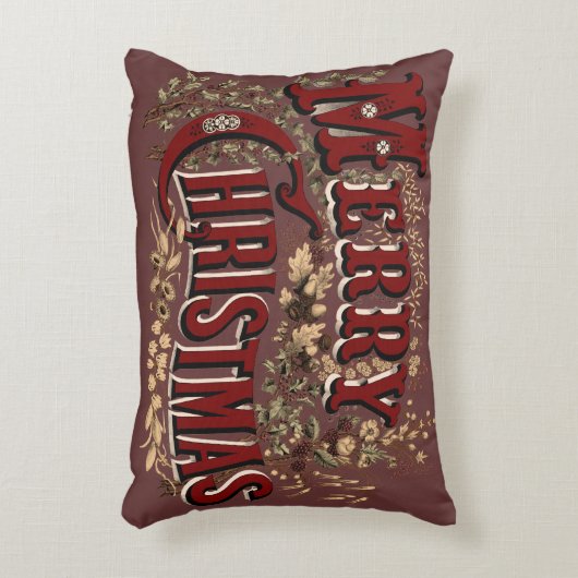 メリークリスマス飾り付き枕 アクセントクッション (正面(垂直))