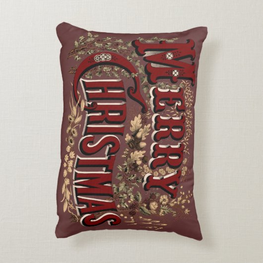 メリークリスマス飾り付き枕 アクセントクッション (裏面(縦))