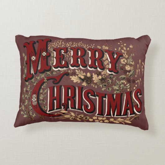 メリークリスマス飾り付き枕 アクセントクッション (裏面)