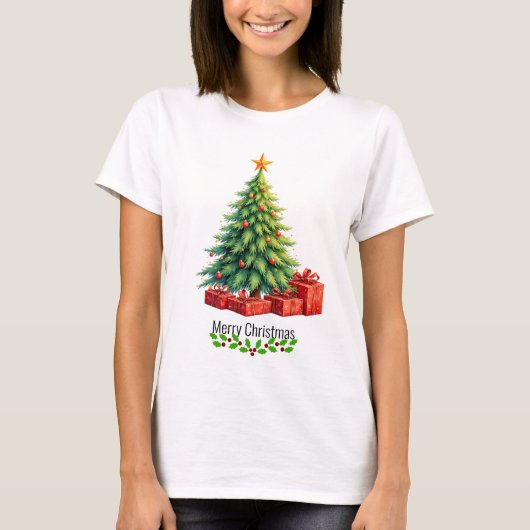 メリークリスマス飾ツリー。 Tシャツ (正面)