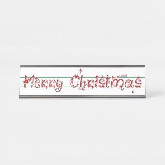 メリークリスマス飾文字デスクサイン デスクネームプレート (正面)