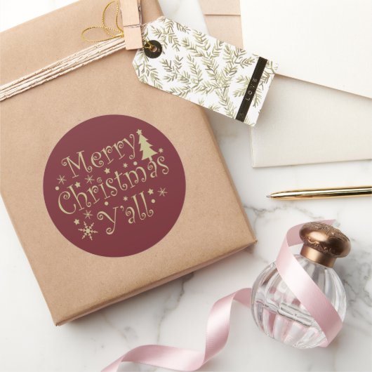 メリークリスマス飾松 ラウンドシール (ギフト)