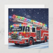 メリークリスマス飾消防車 シーズンカード (正面/裏面)