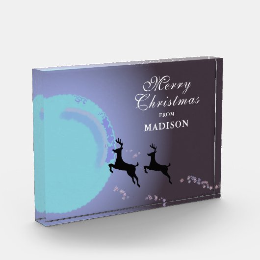 メリークリスマス魔法のトナカイの月の名前 フォトブロック (左)