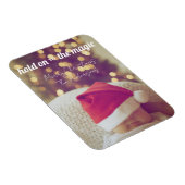 メリークリスマス魔法カスタム写真と文字グリーティング マグネット (右側)