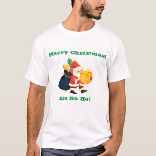 メリークリスマス魔法ティー印刷された願い喜び平和 Tシャツ (正面)
