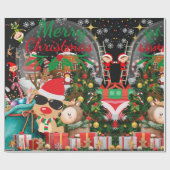 メリークリスマス魔法:フェスティバルホリデー ラッピングペーパー (フラット)