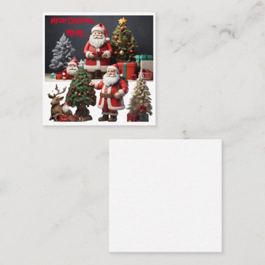 メリークリスマス魔法:愛の季節、笑い スクエア名刺 (正面/裏面)