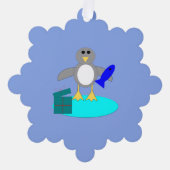 メリークリスマス魚釣りペンギンカスタム オーナメントカード (正面)