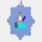 メリークリスマス魚釣りペンギンカスタム オーナメントカード (左)