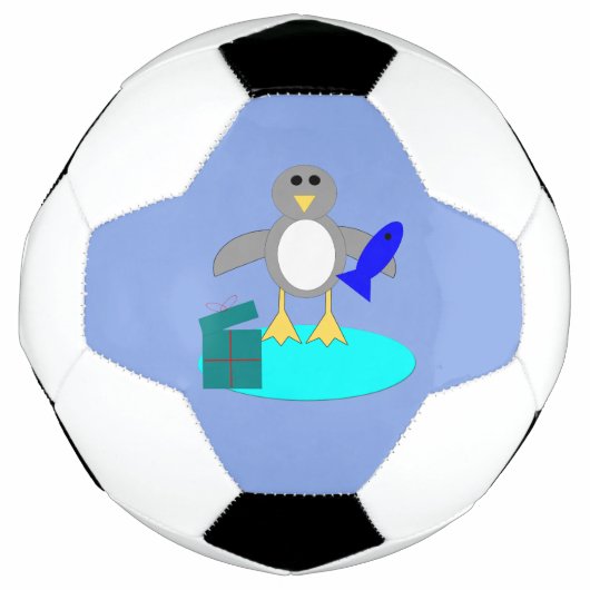 メリークリスマス魚釣りペンギンサッカーボール サッカーボール (正面)