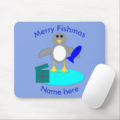 メリークリスマス魚釣りペンギンマウスパッド マウスパッド (マウス)
