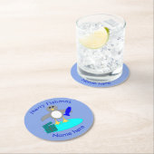 メリークリスマス魚釣りペンギン紙コースター ラウンドペーパーコースター (インサイチュ)