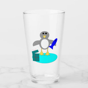 メリークリスマス魚釣りペンギン タンブラーグラス