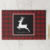 メリークリスマス鹿と格子柄紙ランチョンマット ペーパーパッド (インサイチュ)