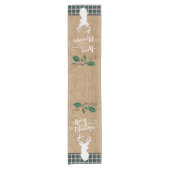 メリークリスマス鹿-緑のプライド ショートテーブルランナー (正面)