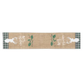 メリークリスマス鹿-緑のプライド ショートテーブルランナー (横)