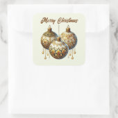 メリークリスマス黄金の球根に文字を追加 スクエアシール (バッグ)