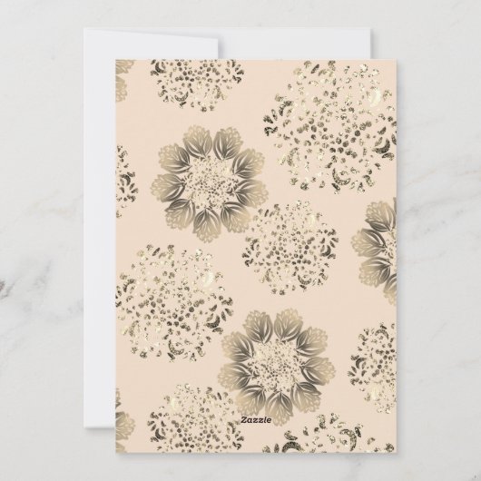 メリークリスマス黄金装飾家族の写真 シーズンカード (裏面)