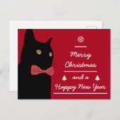 メリークリスマス黒猫 シーズンポストカード (正面/裏面)