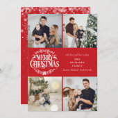 メリークリスマス4 フォトコラージュ エレガント クラシック シーズンカード (正面/裏面)