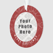 メリークリスマス1つの写真の赤い雪片/文字 オーナメント (正面)