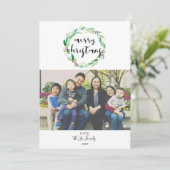 メリークリスマス1フォトウォーターカラーリースシック シーズンカード (スタンド正面)