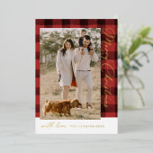 メリークリスマス1フォトプレイド金ゴールド 箔シーズンカード (立ち正面)