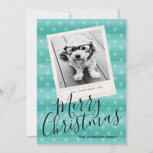 メリークリスマス1モダン水彩写真 シーズンカード (正面)