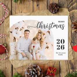 メリークリスマス1写真アーチミニマモダンリスト シーズンポストカード