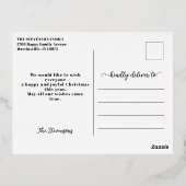 メリークリスマス1写真アーチミニマモダンリスト 箔シーズンポストカード (裏面)