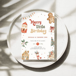 メリークリスマス1歳の誕生日招待状 招待状