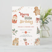 メリークリスマス1歳の誕生日招待状 招待状 (スタンド正面)