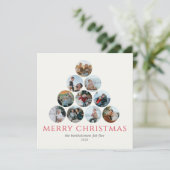 メリークリスマス10フォトスクエアレッドグリーンカード カード (スタンド正面)