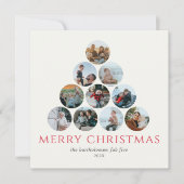 メリークリスマス10フォトスクエアレッドグリーンカード カード (正面)