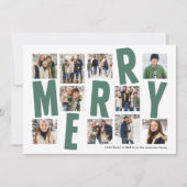 メリークリスマス10写真集はっきりした緑モダン シーズンカード (正面)